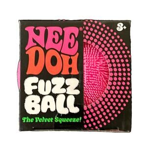 NeeDoh Fuzz Ball Nee Doh Squishy The Velvet Squeeze Pink New